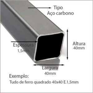 Tubo de ferro quadrado