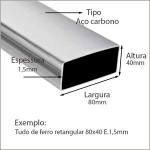 Tubo de ferro retangular